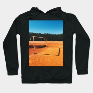 Two Goals on Sandy Soccer Field in Brazil Hoodie